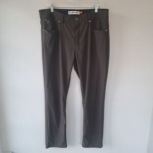 TAILOR VINTAGE Pants Mens 38x30 Canaan Slim Fit Comfort Stretch Waist Brown Gray